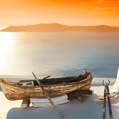 a small boat in a body of water